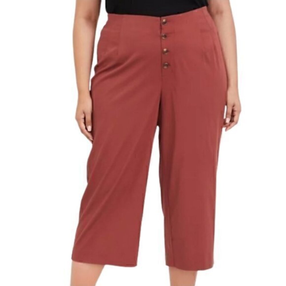 [Torrid] Brick Front Tie Twill Culotte - Size 16